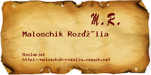 Maloschik Rozália névjegykártya
